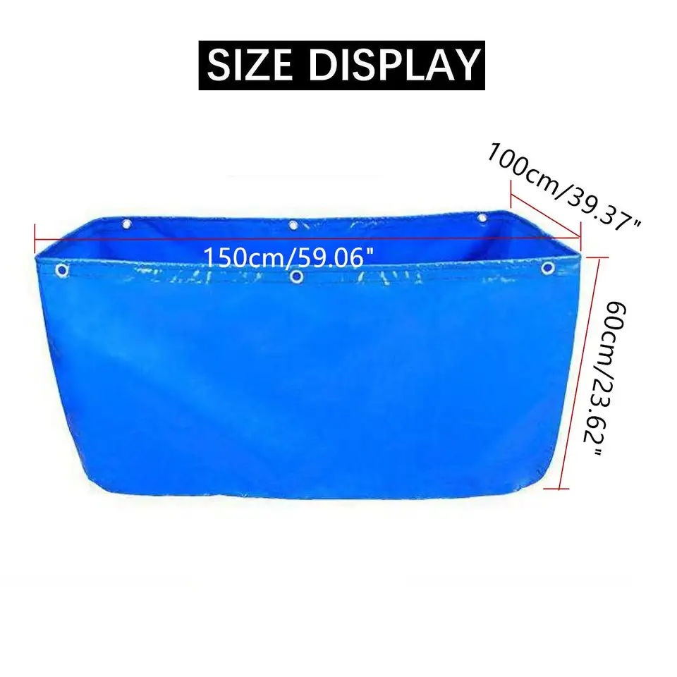 Foldable Outdoor Blue Pool Fish Tank Pond 1x1 5x0 6m Pvc Coated
