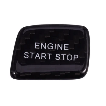 

1PC Black Carbon Fiber Keyless Engine Start Button Cover Trim for Corvette C7