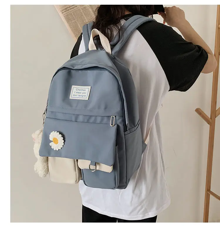 panelled flores mochila casual preto