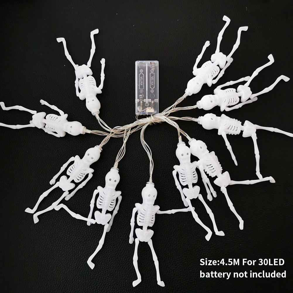 

Home Garden Decor Lanterns Outdoor Bright Skeleton Model String Lights Energy Saving Battery Operated Holiday DIY Halloween Led