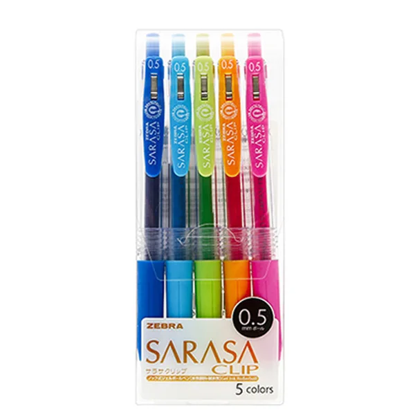 Zebra JJ15 SARASA, цветная нейтральная ручка, гелевая чернильная ручка, ручка для письма, 0,5 мм, Япония, 10 цветов, набор, отправка в новой упаковке - Цвет: 5 Colors Set