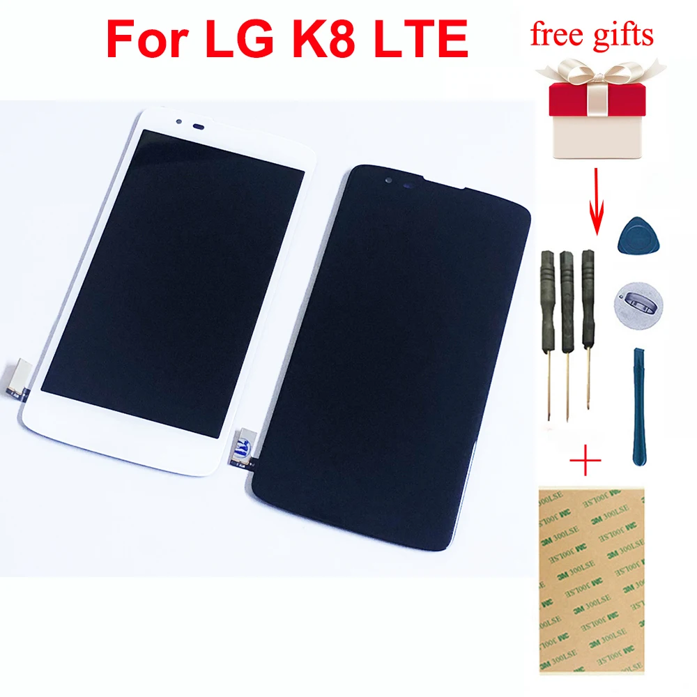 Для LG K8 LTE K350N K350E K350DS 4G Полный ЖК-дисплей панель монитор модуль+ сенсорный экран дигитайзер сенсор Стекло в сборе