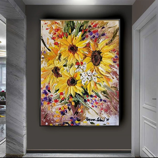 Famous Vincent Van Gogh Sunflower Oil Painting Decorate Wall Art ...