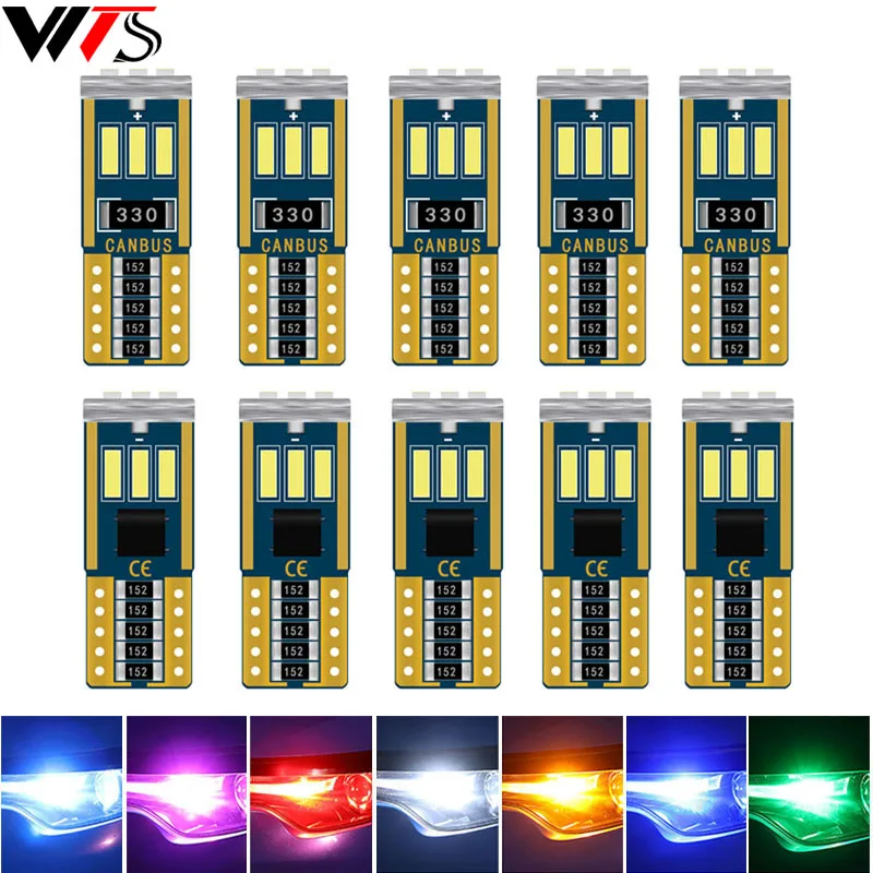 

200PCS W5W 2825 161 T10 LED Bulbs 192 3014 9SMD 194 168 Car Interior Map Dome Lights Parking Door Auto Signal Clearance Lamps