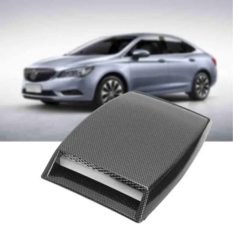

Carbon Fiber Pattern Car Decorative Air Flow Sticker Intake Scoop Bonnet Vent Cover Hood Auto Accessories