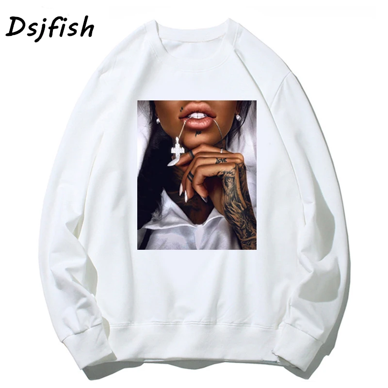 Women hoodies sexy black girl melanin poppin Print hoodie sweatshirts O-Neck fashion Female Ladies girl Funny streetwear hoodie