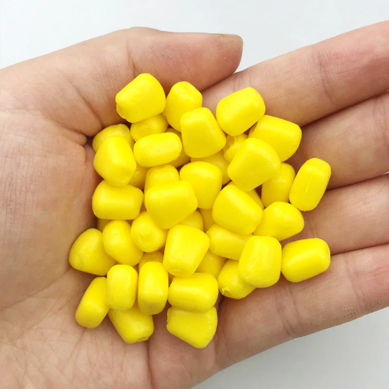 50pcs Full floating Pop Up Corn grain Smell Carp Fishing Lure Silicone Soft Bait Tackle Floating Lures 5