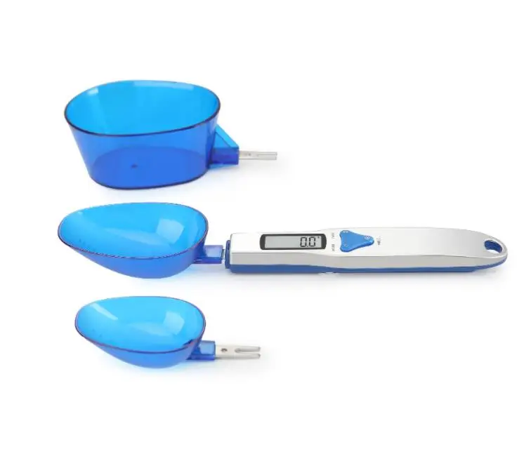 500g/0.1g 휴대용 LED 전자 저울 측정 숟가락 음식 다이어트 우편 블루 주방 디지털 규모 측정 도구 SN1575