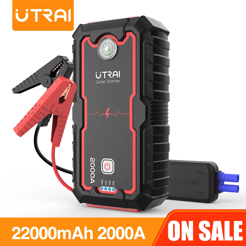 UTRAI Car Jump Starter 22000mAh 2000A 12V Output Portable Emergency Starter 