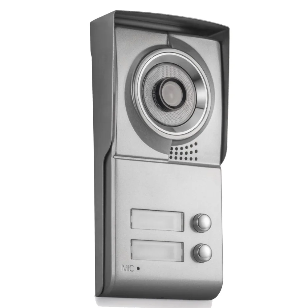 2 единицы Квартира видео домофон 7 дюймов ЖК Mointor видео дверной звонок Система 1 камера 2 монитора