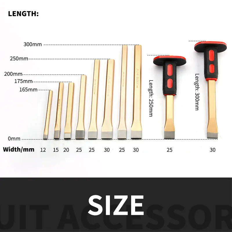 Flat Chisel Masonry Chisel Cement Fitter Alloy Steel Stainless Steel Metal Iron Stone 175 200 250 300mm wood carving chisels carving chisels