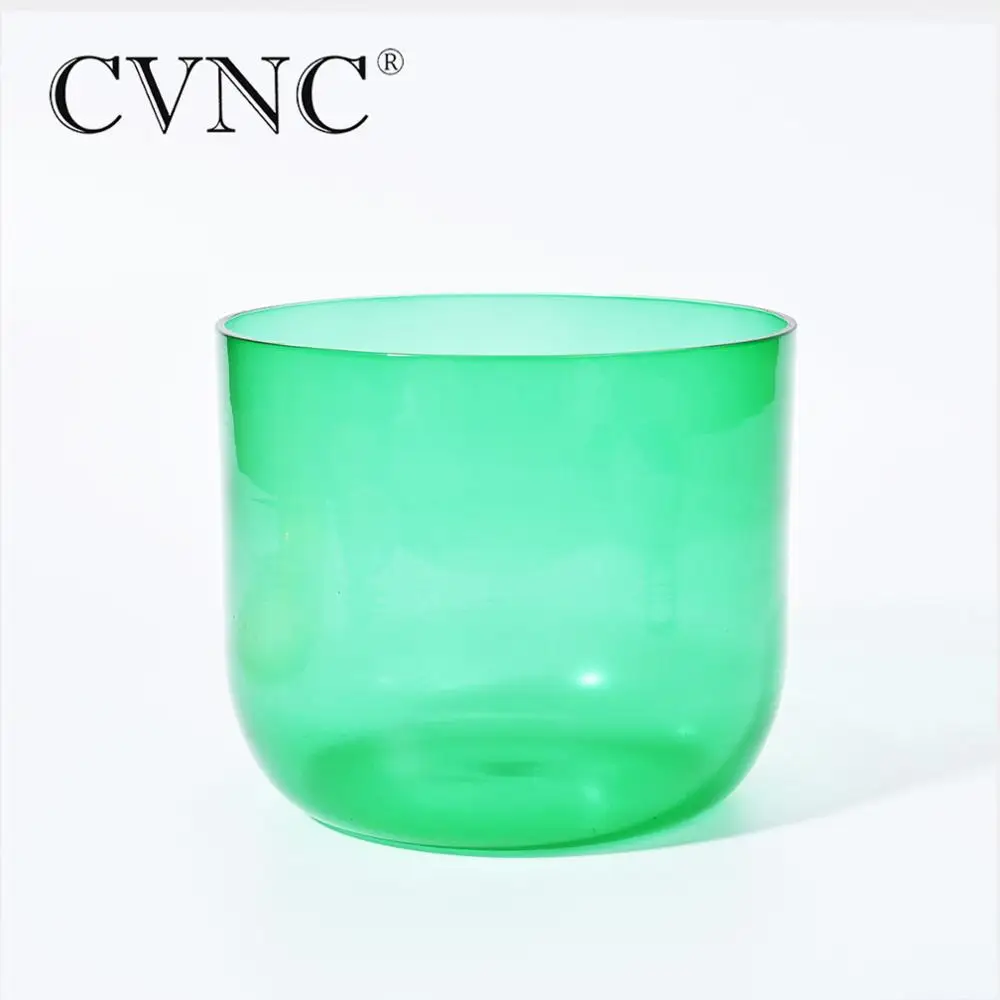 

CVNC 7 Inch Green Alchemy Clear Quartz Crystal Singing Bowl for Sound Healing Yoga Meditation with Free Mallet