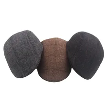 

Men Newsboy Hat Berets Autumn Winter Windproof Street Beret British Western Style Hats Outdoor Soft Casual Striped Berets Cap