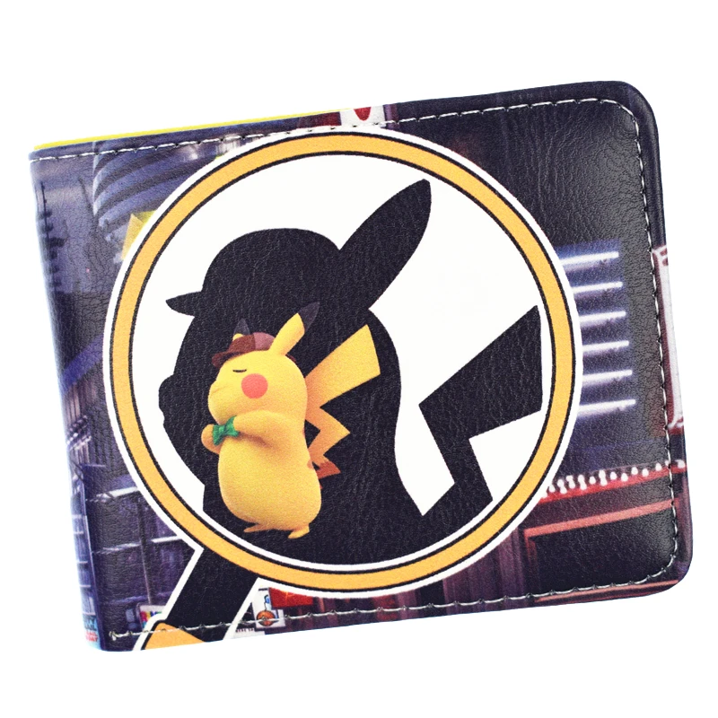 

FVIP Anime Cartoon Pokemon Detective Pikachu wallet High Quality PU Short Men's Purse Boy's Coin Purses