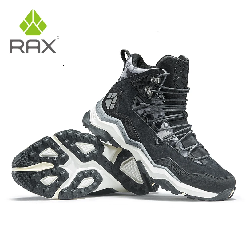 RAX, мужские треккинговые ботинки, зимние водонепроницаемые уличные кроссовки, мужские кожаные треккинговые ботинки для походов, походов, альпинизма, кроссовки, кожаная обувь
