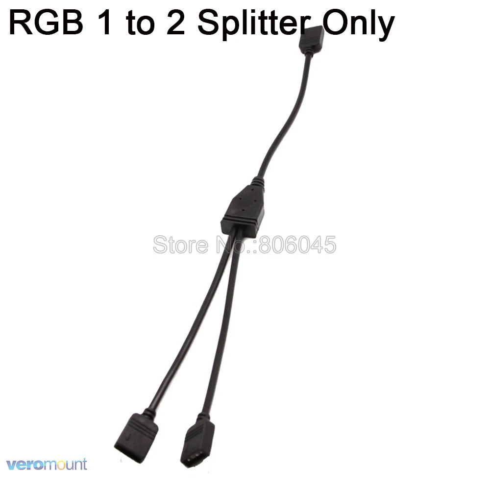4Pin RGB сплиттер соединитель черный кабель от 1 до 1 2 3 4 5 Женский разветвитель удлинитель для 5050 RGB светодиодные полосы света