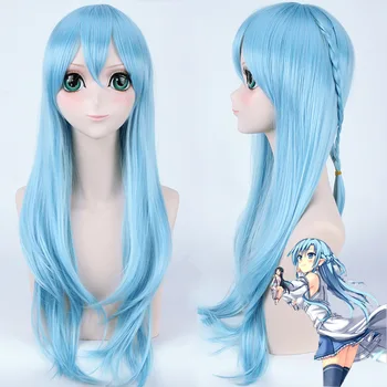 

Sword Art Online Yuuki Asuna Water Blue Cosplay Wig Halloween Party Anime Game Hair
