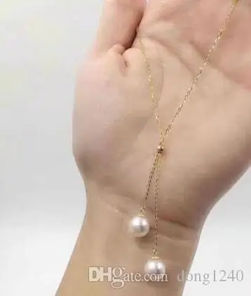> благородный joyeria hermosa del Mar del Sur Blanco 11-12 мм воротник 14 k