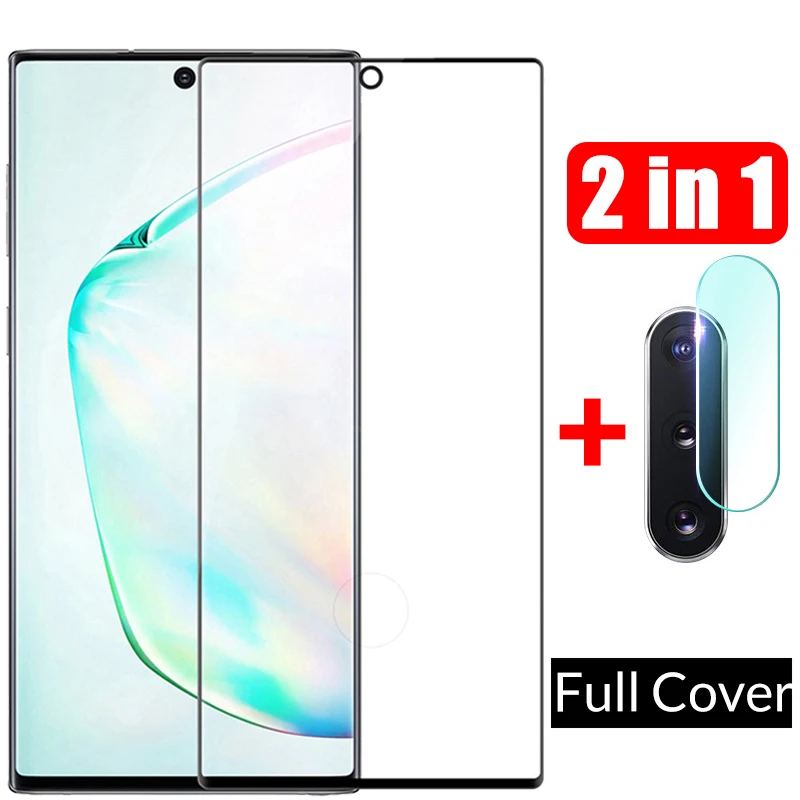

2 in 1 Lens Protective Glass for Samsung Galaxy Note 10 Screen Protector for Samsung Note 8 9 10 Plus Tempered Glass Note10Plus