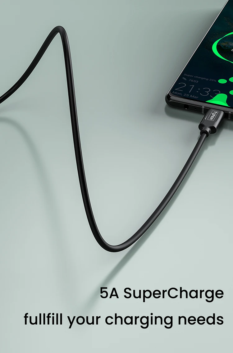 T-phox 5A usb type C кабель Supercharge для HUAWEI P30 P20 Pro Oneplus 6T USB C кабель для передачи данных type-C