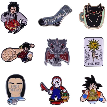 

20pcs/lot J1523 Geekcoco Anime Dragon Ball One Piece Brooch Enamel Pins Cartoon Horror Movie Badge Lapel Pin Jewelry Gift