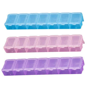 

7x/1set Clear Cosmetic Earring Pills Storage Box Mini Compartment Organizer Case