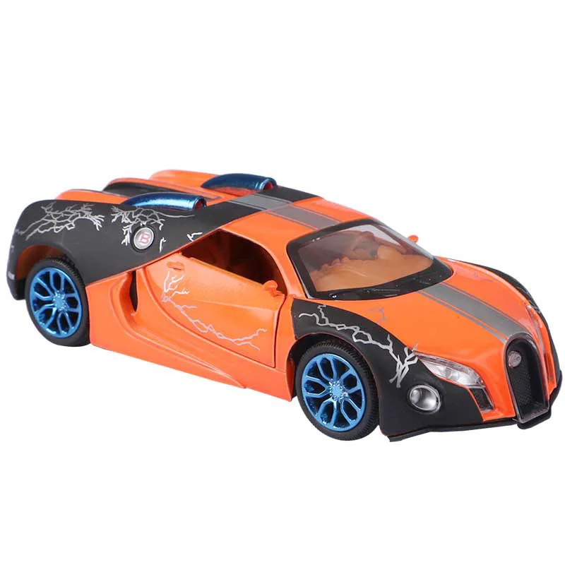 

Hot Sales cai li xin 1: 32 Colorful Bugatti Alloy Car Model Warrior Sound And Light Sports Car Toy Car