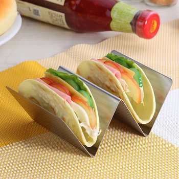 

Stainless Steel Mexican Pancake Layer Taco Holder Stand Cake Roll Food Tray Rack Pancake Storage Shelf Pizza Pie Display Stand