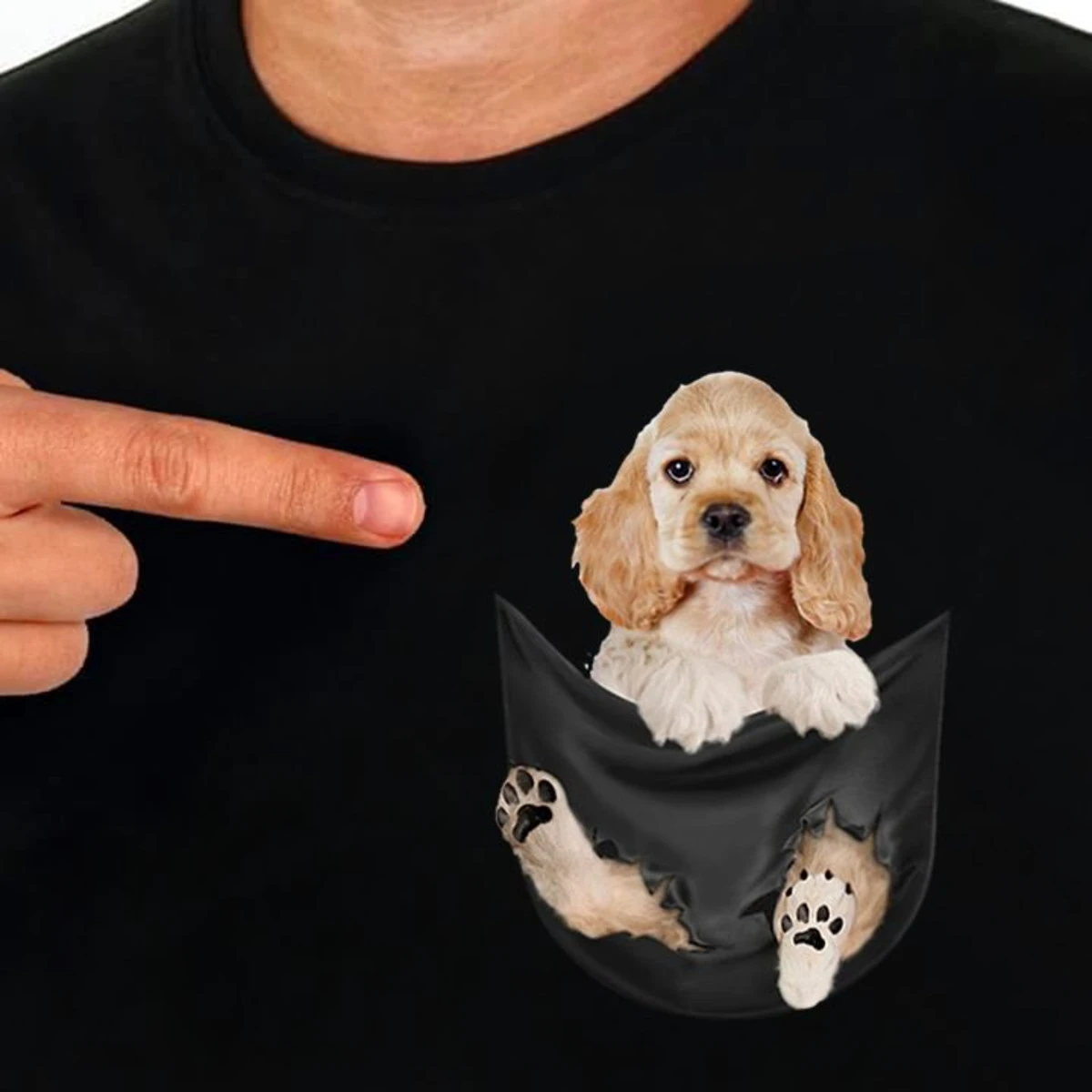 CLOOCL Camiseta de algodón para hombre y ropa estampado de Spaniel, informal, Hip Hop, divertida, de verano|Camisetas| - AliExpress