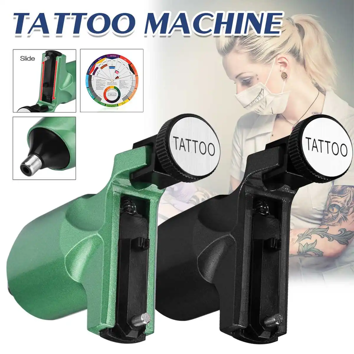 

Tattoo Machines For Shaders And Liner Assorted Tatoo Motor Guns Kits Supply Color Wheel Training Accessories Set for Beginner