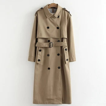 

European Style Women Trench High Quality Female Outwear Overcoat Long Classical Breasted Buttons Coat 2019