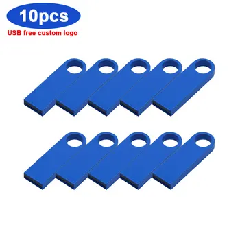 

10pcs/lot Custom Logo USB 2.0 Mini Metal USB Flash Drive 4GB 8GB 16GB 32G 64GB pen drive usb stick pendrive High speed for Gift
