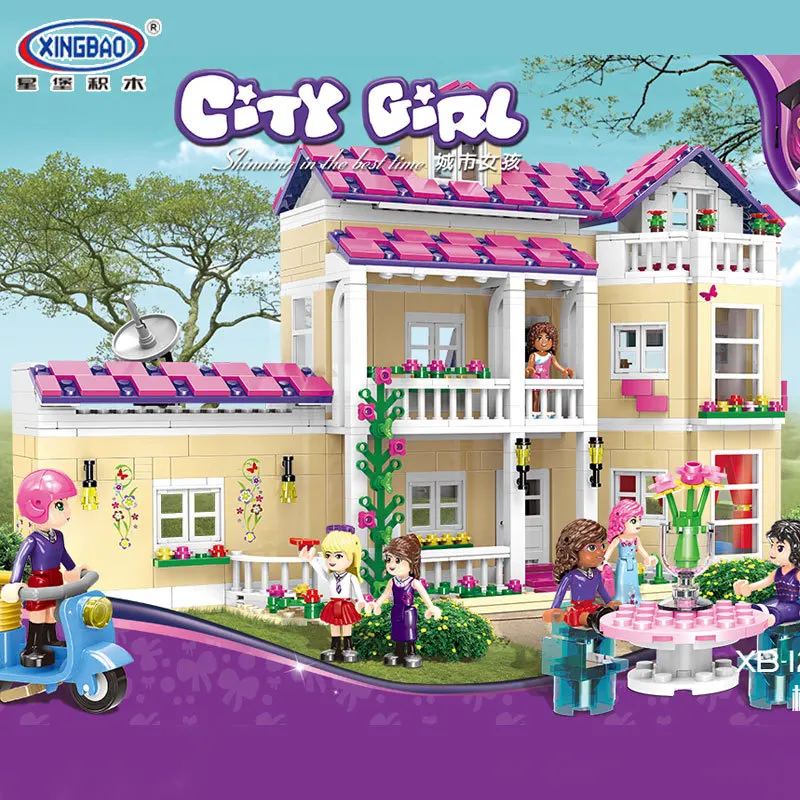 

XINGBAO Xb12006 Campus GIRL'S Series Joy Dormitory Assembled Inserted Building Blocks Educational Small Particles Toy