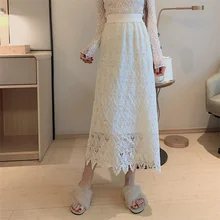 Faldas mujer moda, юбки до середины икры в стиле ампир, с вырезами, в стиле пэчворк, милый стиль, весна-осень, новинка, прямые юбки с высокой талией, женская одежда