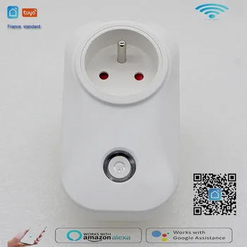

1PCS French Standard Smart Wifi Socket Plug WiFi Wireless Remote Control Socket Adaptor With APP Work With Alexa Google Home
