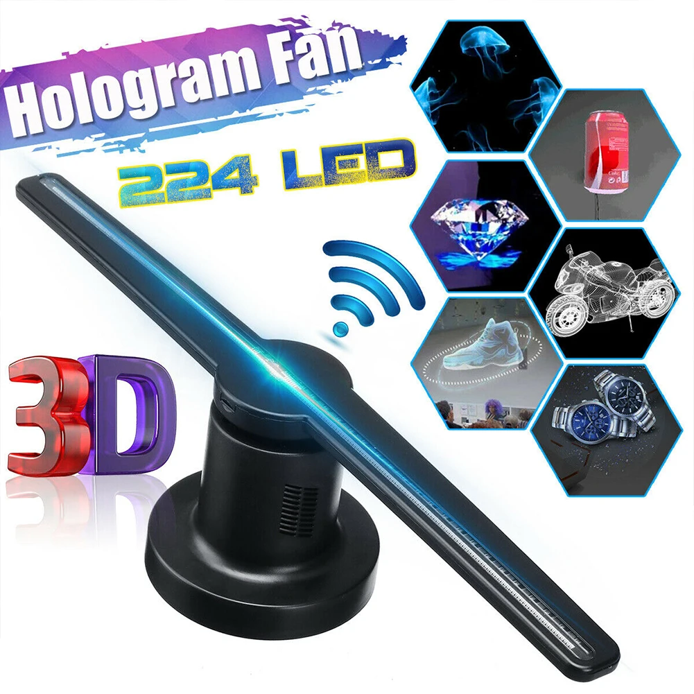 3D голографический проектор дисплей вентилятор 100-240 В Черный Высокое разрешение 224 светодиодный кинотеатры четкое изображение выставок рекламная машина