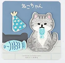 Cute Embroidery Stickers kawaii Sticker DIY Decorative Journal Cover Storage Bag Scrapbooking Stationery School Ofiice Supply - Цвет: Big gray