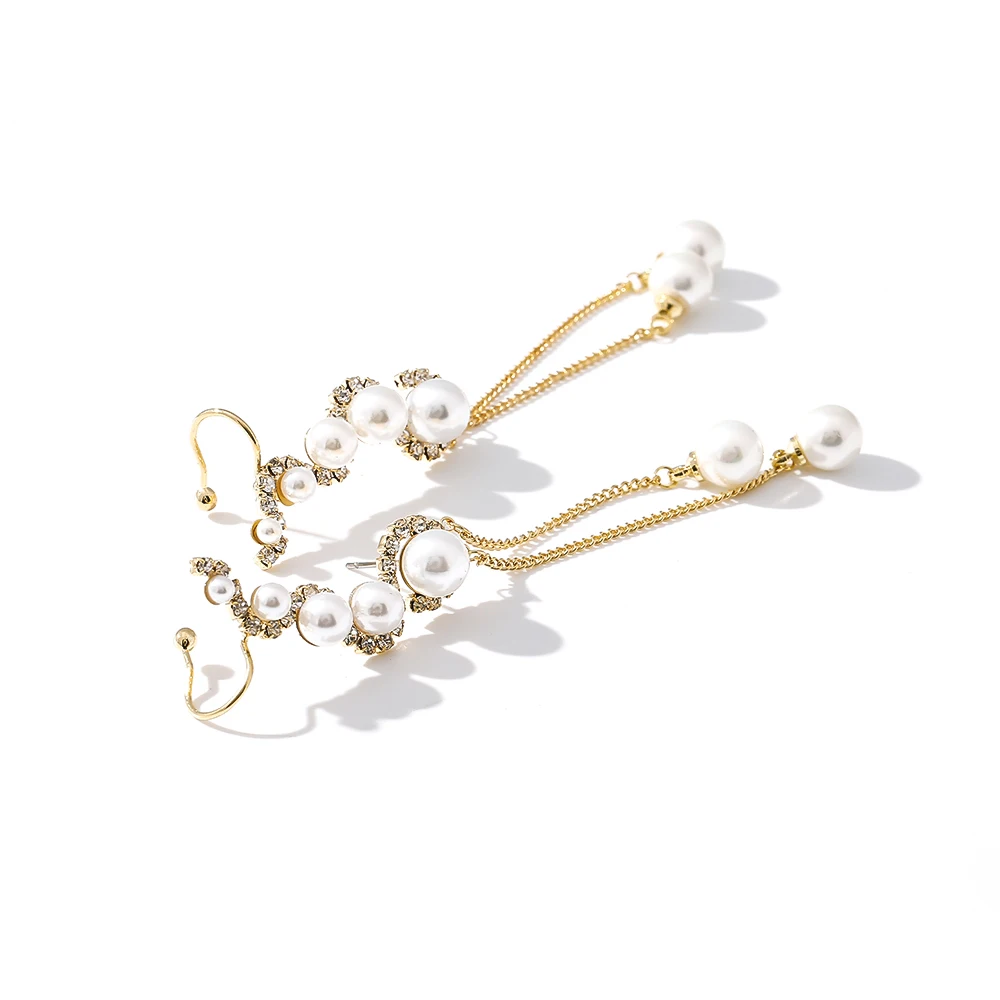 Mchic корейские Эффектные серьги золотого цвета, ювелирные изделия, изысканный искусственный жемчуг, длинные висячие серьги для женщин, праздничный подарок, бижутерия