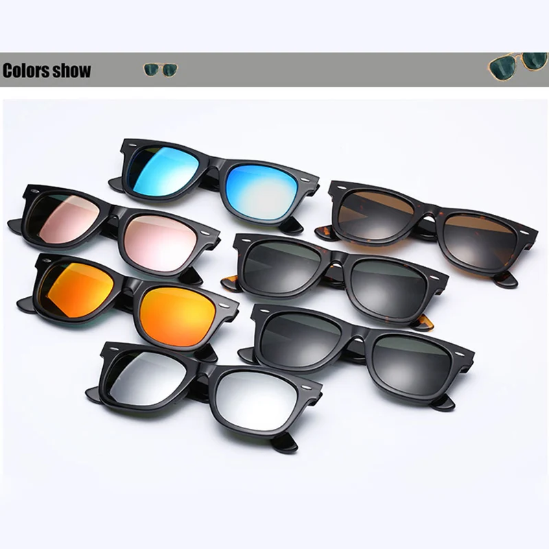 Glass lens retro sunglasses women men Acetate sun glasses 2140 Luxury Brand Rivet Design Goggles Elegant Female Square Oculos