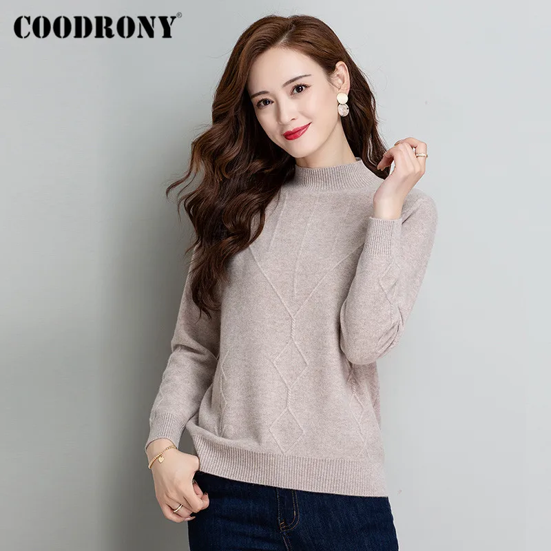 COODRONY Brand 2020 Autumn Winter Warm Merino Wool Female Jumper Streetwear Elegant Basic Slim Pullover Sweaters Women W1180