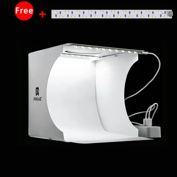 

3 LED Folding Lightbox 22*23 Photography Photo Studio Softbox Portable Softbox Adjustable Brightness Light Box For DSLR Camera