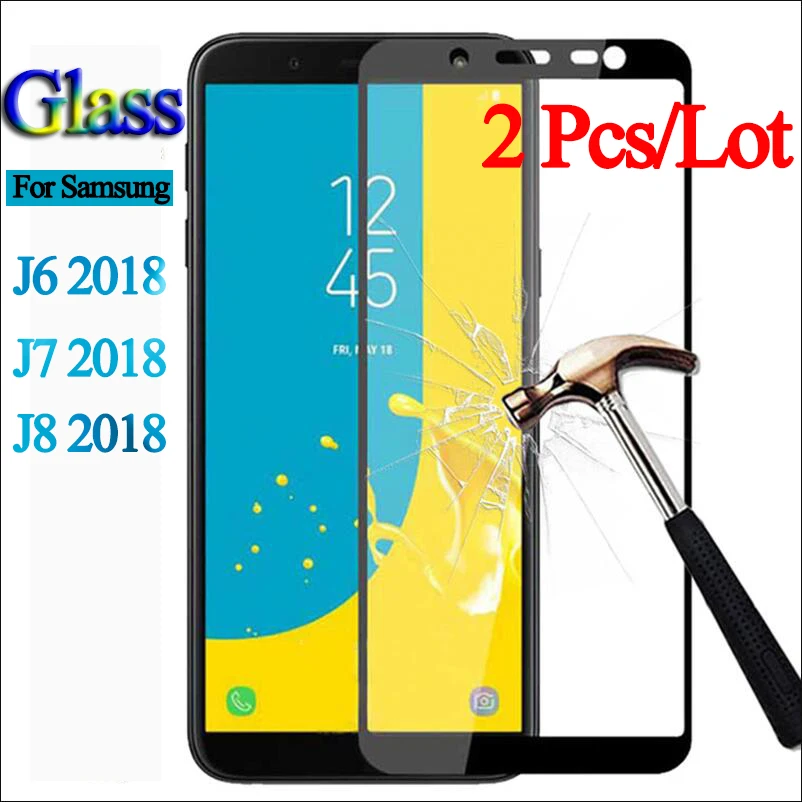 2 шт./лот для Samsung Galaxy J6 J7 J8 2018 защита экрана из закаленного стекла Sansung J 6 7 8 Sumsung