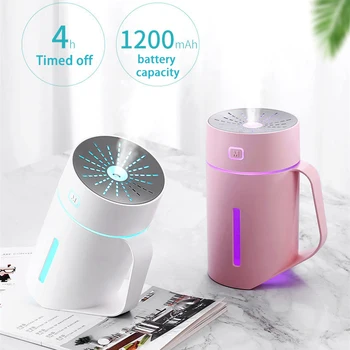 

420ML Air Humidifier With Battery USB Ultrasonic Aroma Diffuser For Car Office Home Deak Portable Mist Maker Air Humidification