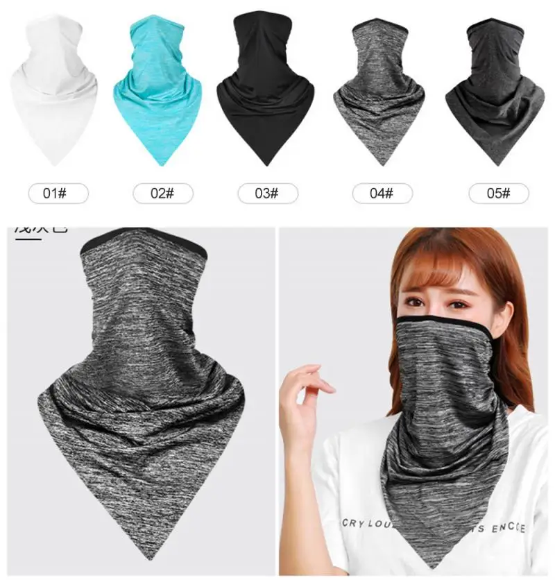 Triangle Sport Scarves Ice Fabric Hiking Scarves Breathable Cycling Bicycle Bandanas Face Mask Camping Runing Headband