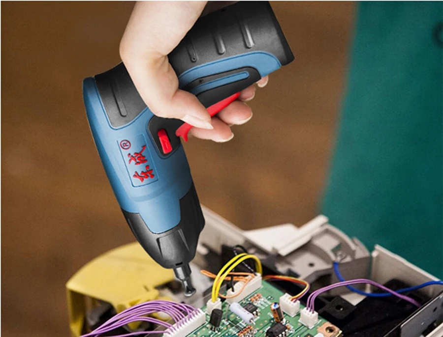 4V 1.5Ah Cordless Electric Multi-function Screwdriver Household Rechargeable Battery with Work Light Power Tools
