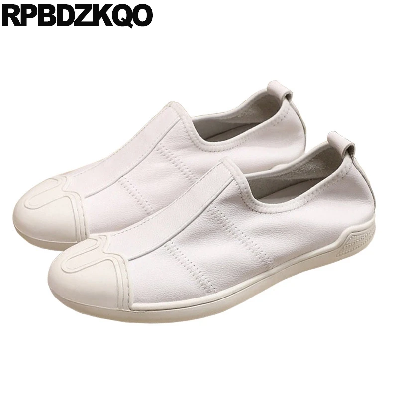 mens black leather slip on trainers