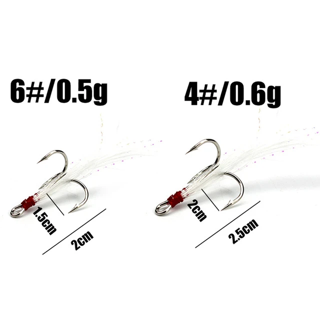 Treble Fishing Hook 20pcs Treble Hooks With Feather Tackle Fishing Hook  Carbon Steel Barbed Fishhooks Saltwater Bass Accessaries - AliExpress