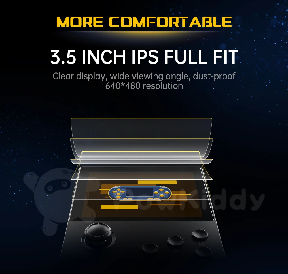 POWKIDDY A20 Handheld Game Console S905D3 Chip 3.5 "Full Fit  IPS Screen Children's Gifts Support Switch Android Native System
