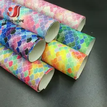 Рыбья чешуя Русалка переливающийся Блестящий Блеск Ткань Синтетическая кожа винил волосы вечерние украшения для свадьбы сделай сам бант для волос Рукоделие материал