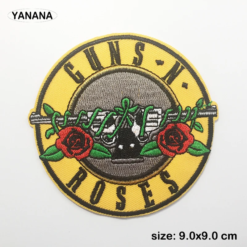 GUN BAND ROCK MUSIC Iron On Patches Cloth Mend Decorate Clothes Apparel Sewing Decoration Applique Badges Heavy Metal